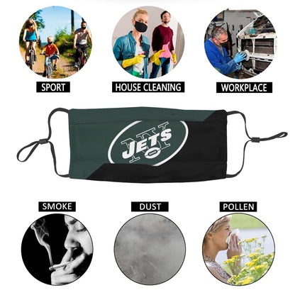 Custom Football Personalized New York Jets Dust Face Mask With Filters PM 2.5