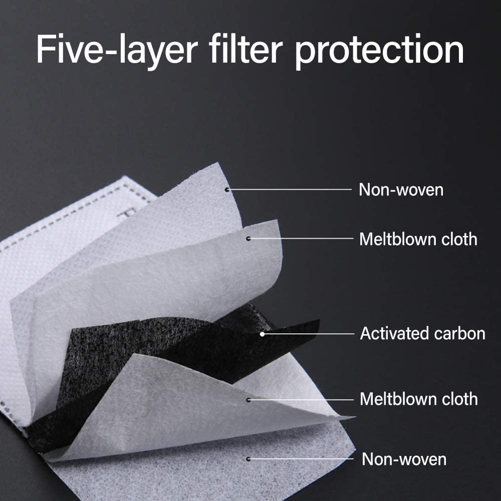 Adult PM2.5 Activated Carbon Filter 5 Layers Replaceable Anti Haze Filter Paper