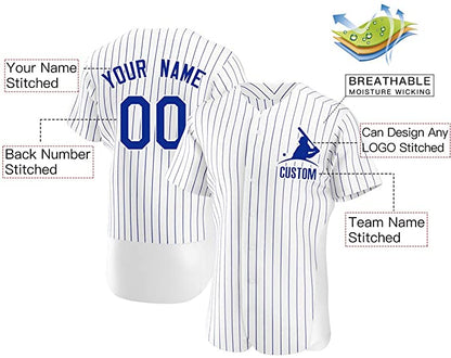 Custom White Stitched Baseball Jersey Personalized Button Down Baseball T Shirt