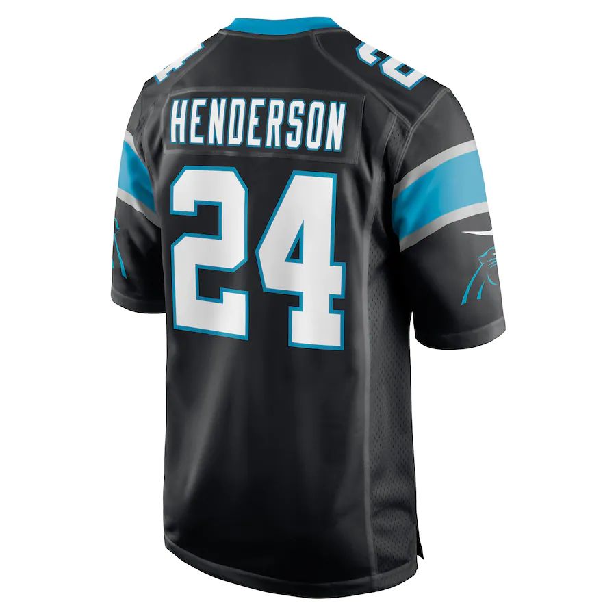 C.Panthers #24 C.J. Henderson Black Game Player Jersey Stitched American Football Jerseys