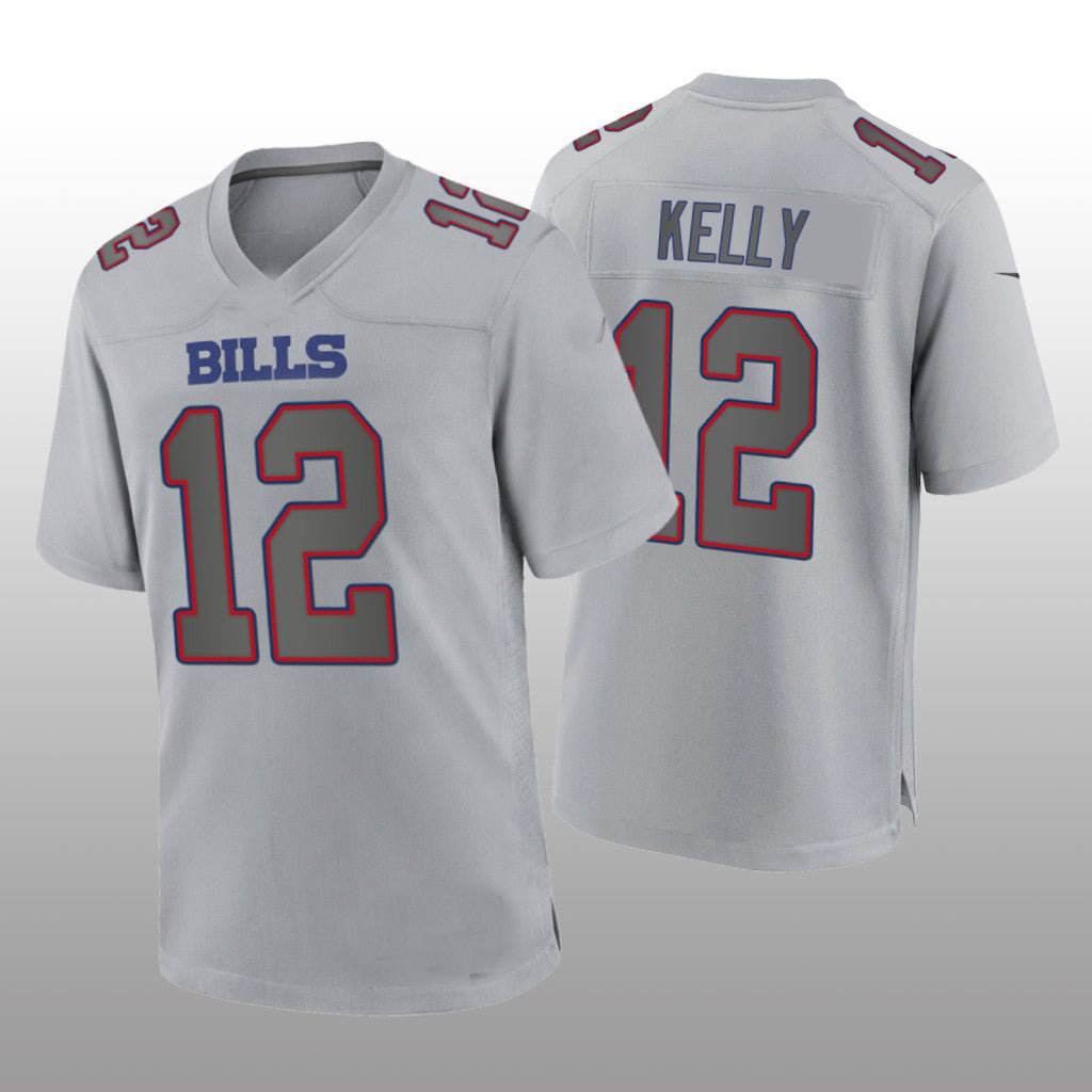 B.Bills #12 Jim Kelly Gray Atmosphere Game Retired Player Jersey Football Stitched American Jerseys