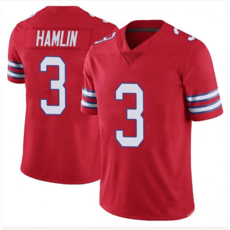 B.Bills #3 Damar Hamlin Red Limited Jersey  Stitched American Football Jerseys