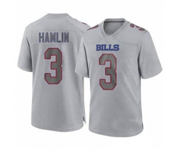 B.Bills #3 Damar Hamlin Gray Atmosphere Stitched American Football Jerseys