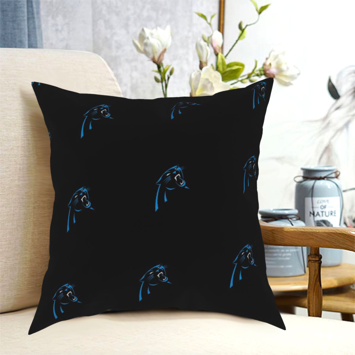 Custom Decorative Football Pillow Case Carolina Panthers Pillowcase Personalized Throw Pillow Covers