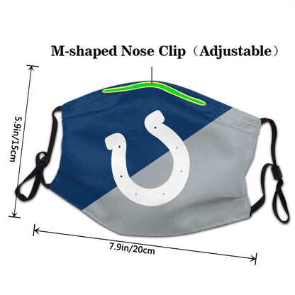 Custom Football Personalized Indianapolis Colts Dust Face Mask With Filters PM 2.5