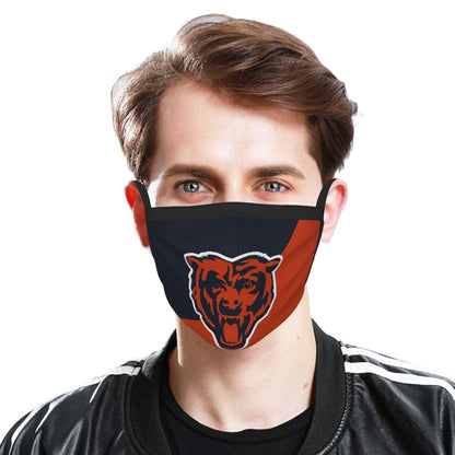 Custom Football Personalized Chicago Bears Dust Face Mask With Filters PM 2.5