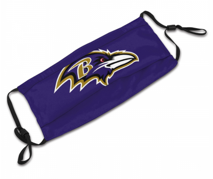 4 Pack Personalized Football Baltimore Ravens Adult Dust Mask With Filters PM 2.5