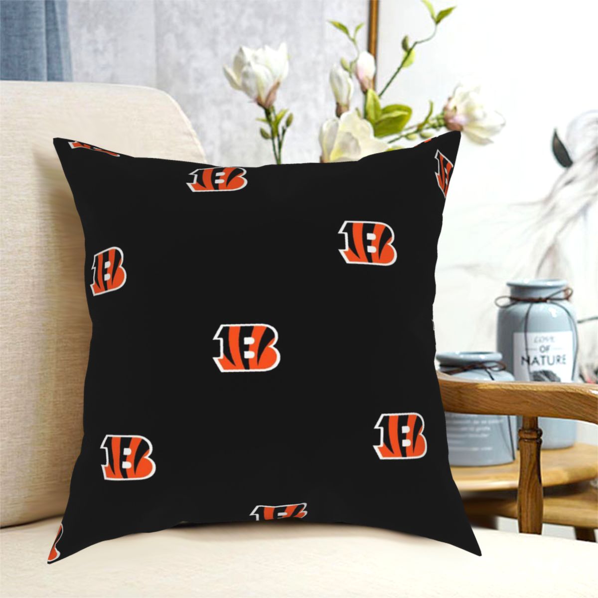 Custom Decorative Football Pillow Case Cincinnati Bengals Pillowcase Personalized Throw Pillow Covers