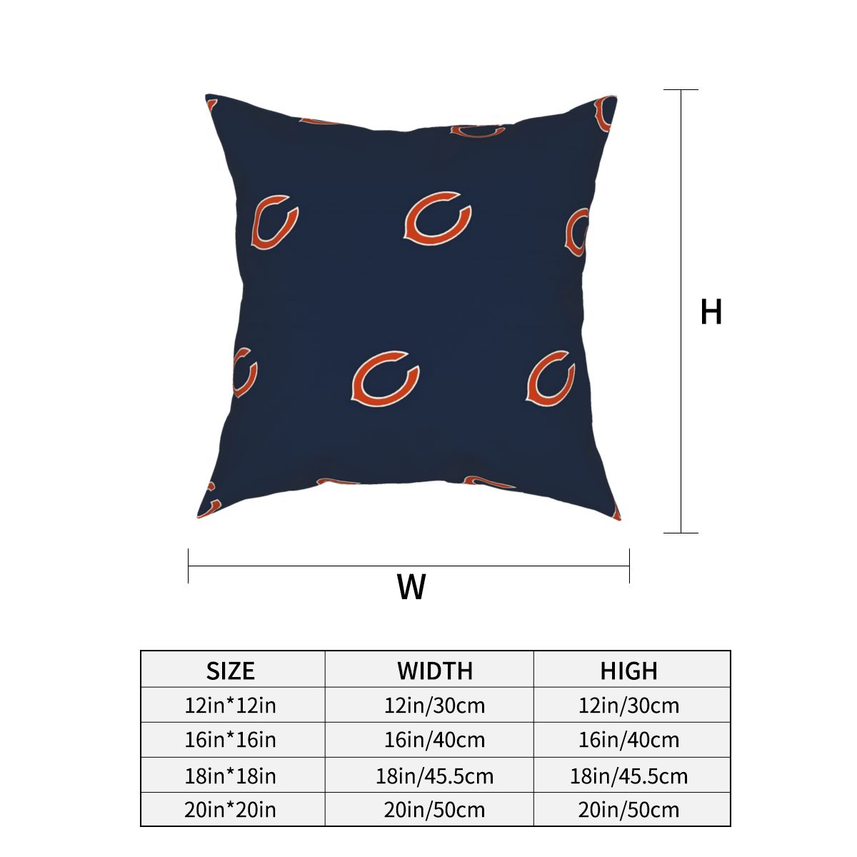 Custom Decorative Football Pillow Case Chicago Bears Pillowcase Personalized Throw Pillow Covers