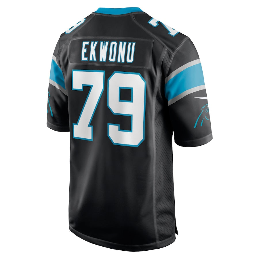 C.Panthers #79 Ikem Ekwonu Black 2022 Draft First Round Pick Game Jersey Stitched American Football Jerseys