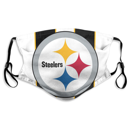 Custom Football Personalized P.Steeler 01-White Dust Face Mask With Filters PM 2.5