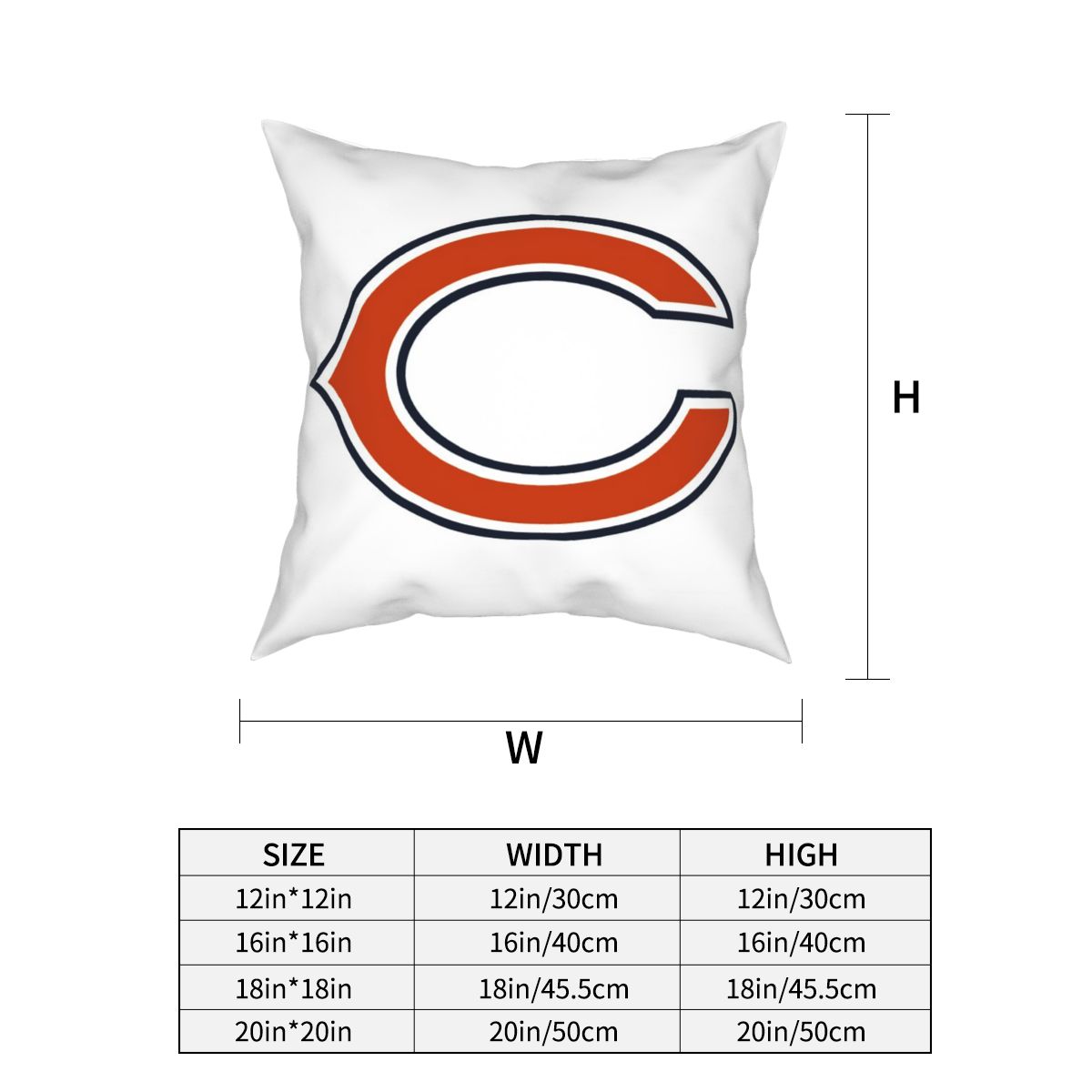 Custom Decorative Football Pillow Case Chicago Bears White Pillowcase Personalized Throw Pillow Covers