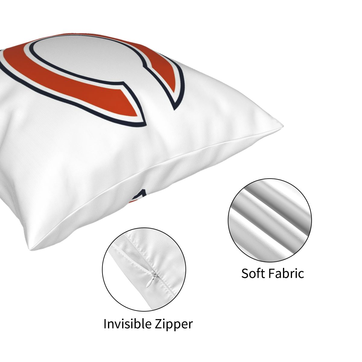 Custom Decorative Football Pillow Case Chicago Bears White Pillowcase Personalized Throw Pillow Covers