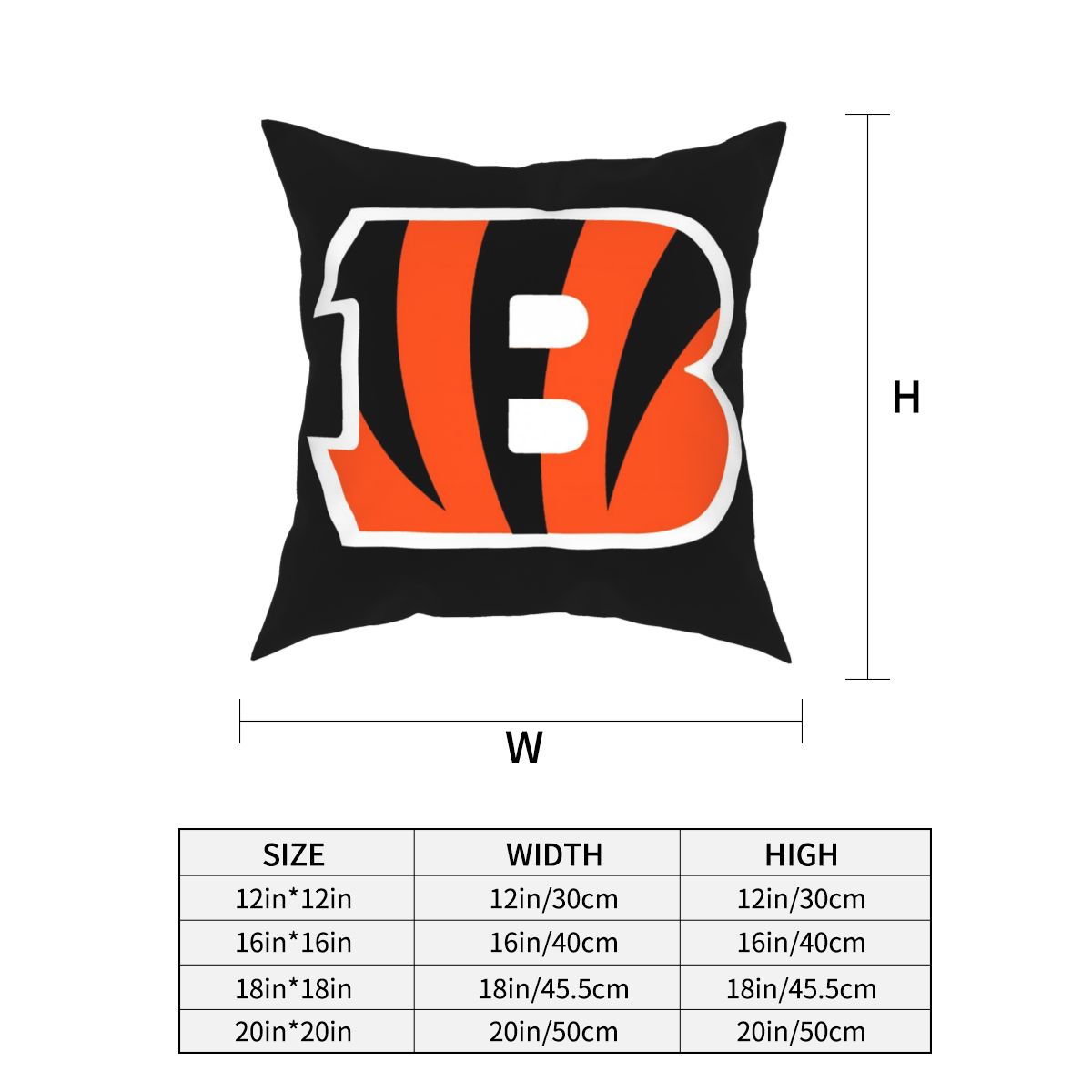 Custom Decorative Football Pillow Case Cincinnati Bengals Black Pillowcase Personalized Throw Pillow Covers