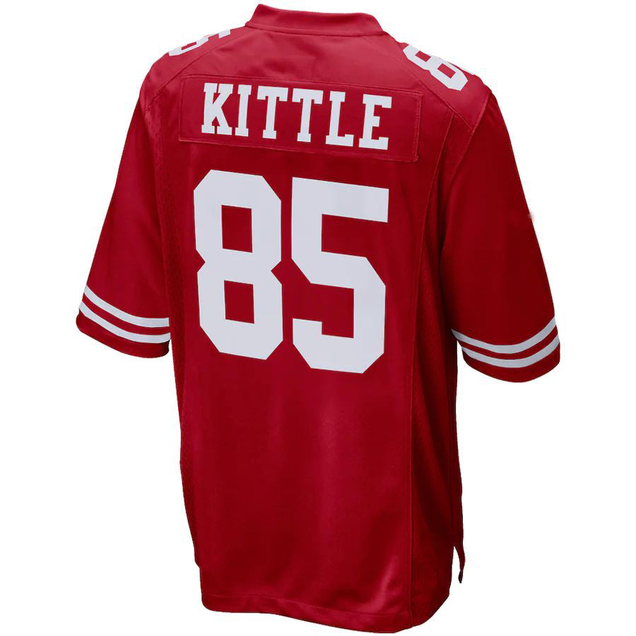 Football Custom SF.49ers George Kittle  Jersey Red Stitched Name And Number 85