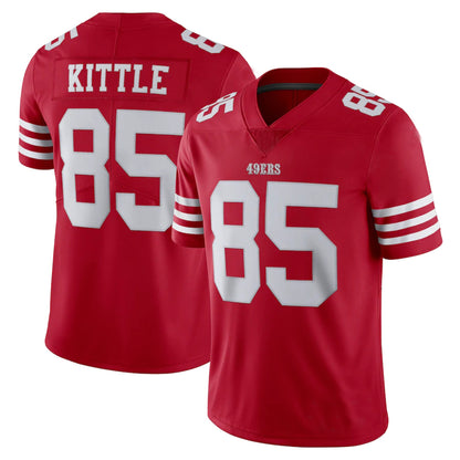 Custom 85 George Kittle New SF.49er Red Stitched American Football Jerseys 2022