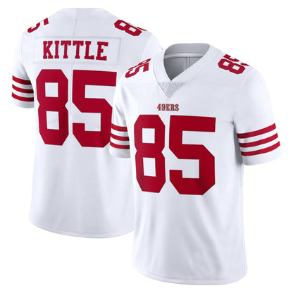 Custom 85 George Kittle New SF.49er White Stitched American Football Jerseys 2022