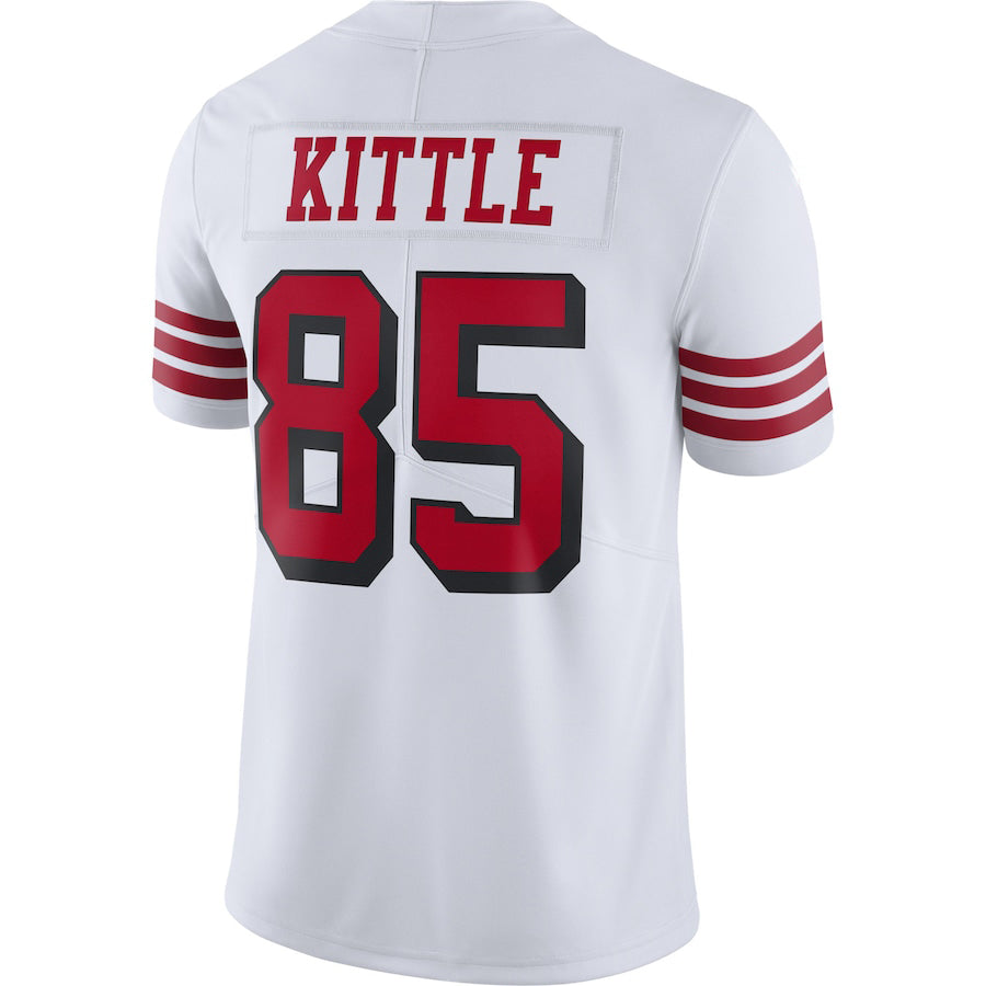 Custom 85 George Kittle SF.49ers White Black Stitched American Football Jerseys 2022