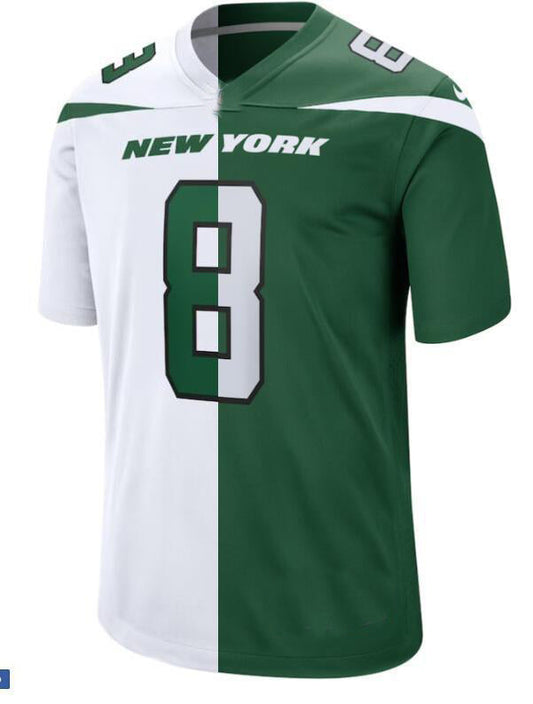 NY.Jets #8 Aaron Rodgers Game Jersey - white and green Stitched American Football Jerseys