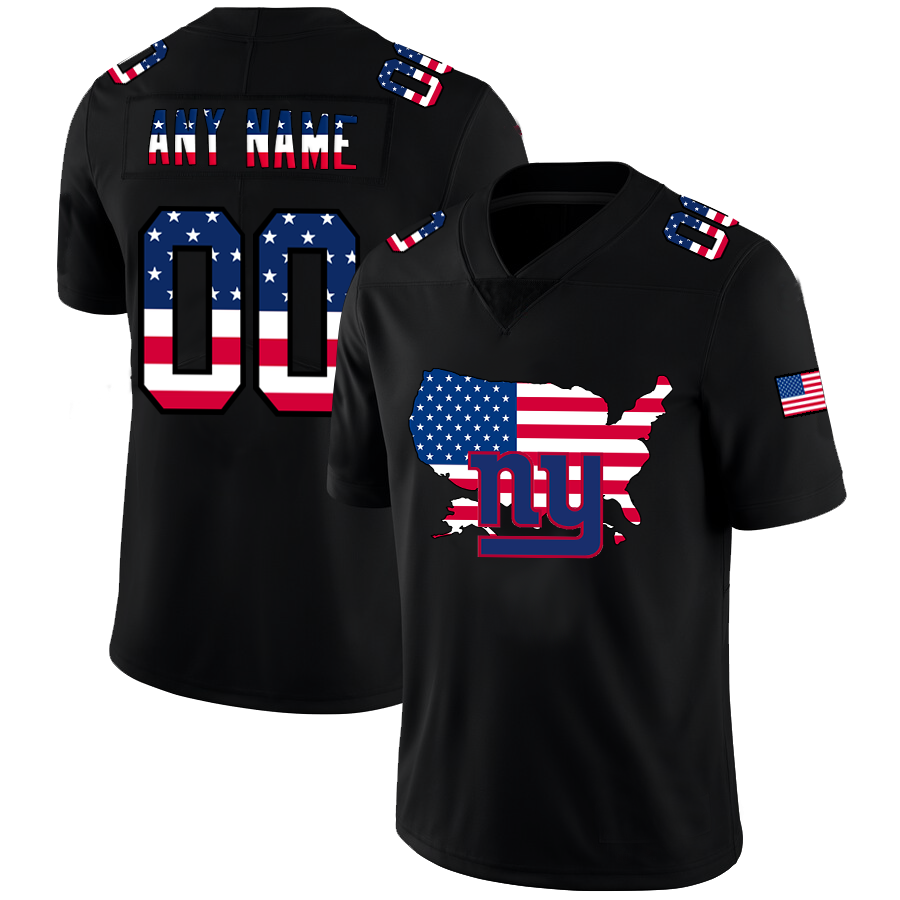 Custom New York Giants Football Black Limited Fashion Flag Stitched Jerseys