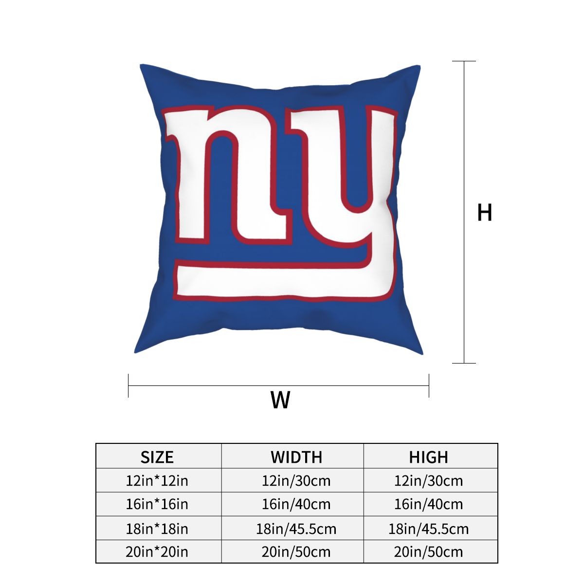 Custom Decorative Football Pillow Case New York Giants Royal Pillowcase Personalized Throw Pillow Covers