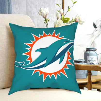 Custom Decorative Football Pillow Case Miami Dolphins Pillowcase Personalized Throw Pillow Covers