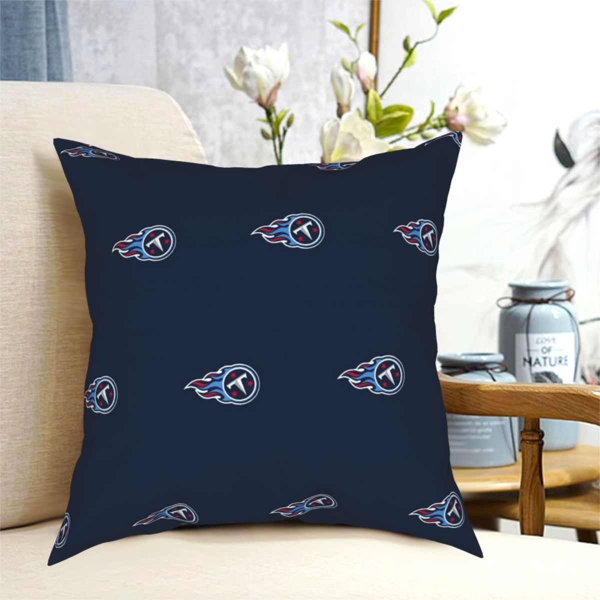 Custom Decorative Football Pillow Case Tennessee Titans Pillowcase Personalized Throw Pillow Covers