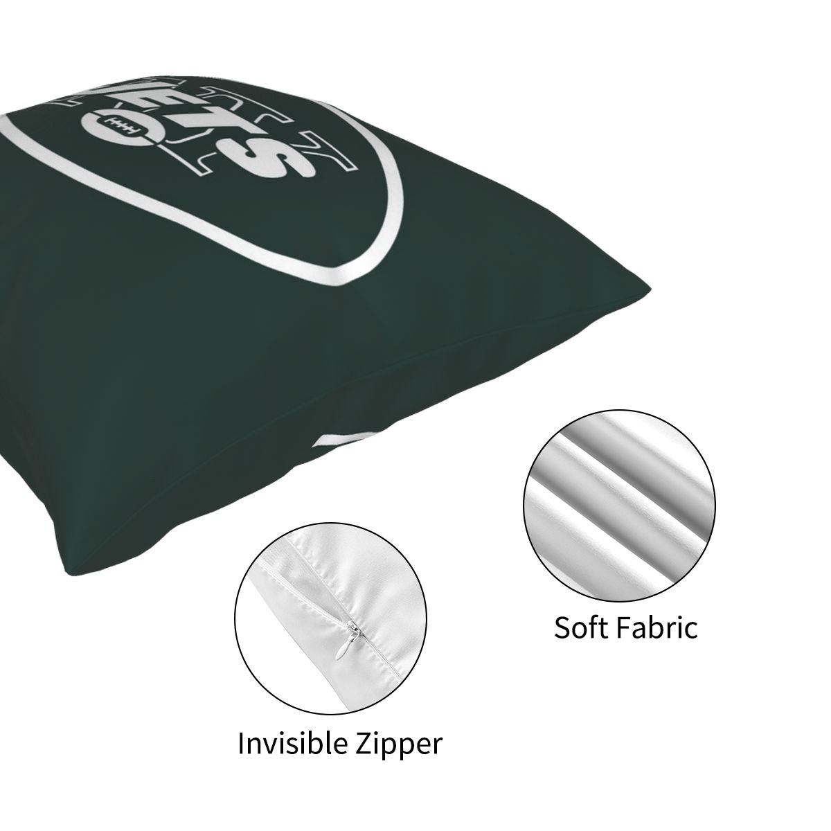 Custom Decorative Football Pillow Case New York Jets Green Pillowcase Personalized Throw Pillow Covers