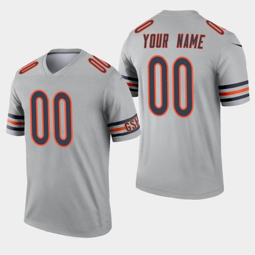 Custom C.Bears Inverted Legend Silver Jersey Stitched Jersey Football Jerseys