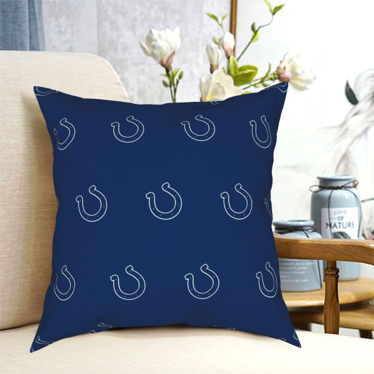 Custom Decorative Football Pillow Case Indianapolis Colts Pillowcase Personalized Throw Pillow Covers