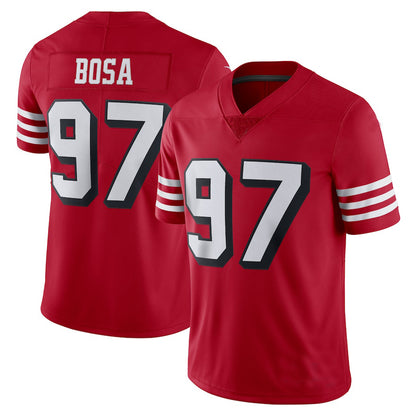 Custom 97 Nick Bosa New SF.49er Red Black Stitched American Football Jerseys 2022