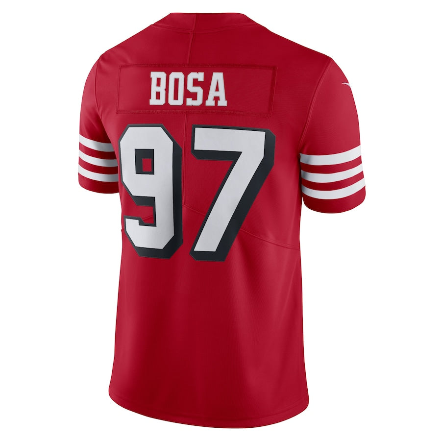 Custom 97 Nick Bosa New SF.49er Red Black Stitched American Football Jerseys 2022