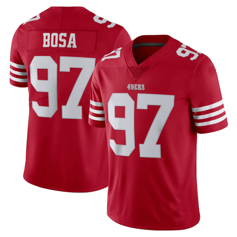 Custom 97 Nick Bosa New SF.49er Red Stitched American Football Jerseys 2022