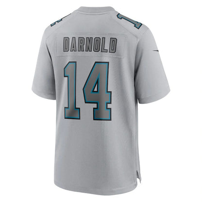 C.Panthers #14 Sam Darnold Gray Atmosphere Fashion Game Jersey Stitched American Football Jerseys