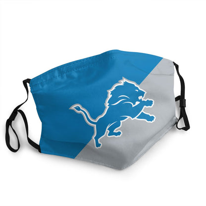 Custom Football Personalized Detroit Lions Dust Face Mask With Filters PM 2.5