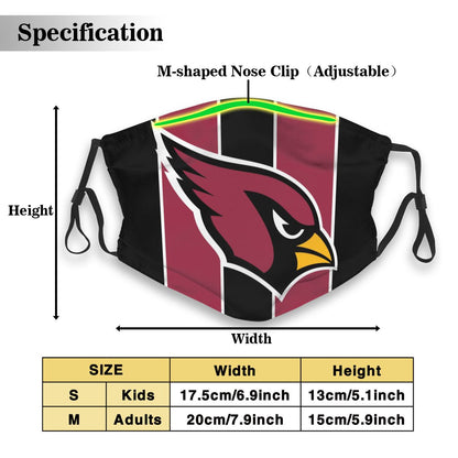 Custom Football Personalized AZ.Cardinal 01- Black Dust Face Mask With Filters PM 2.5