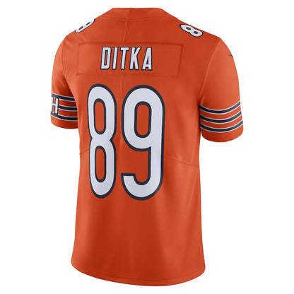 C.Bears #89 Mike Ditka Orange Alternate Vapor Untouchable Limited Retired Player Jersey Stitched American Football Jerseys