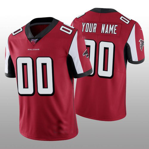 Custom A.Falcons Red Vapor Limited 100th Season Jersey Stitched American Football Jerseys