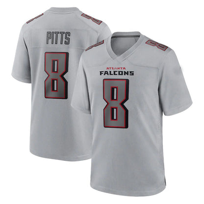 A.Falcons #8 Kyle Pitts Gray Atmosphere Fashion Game Jersey Stitched American Football Jerseys