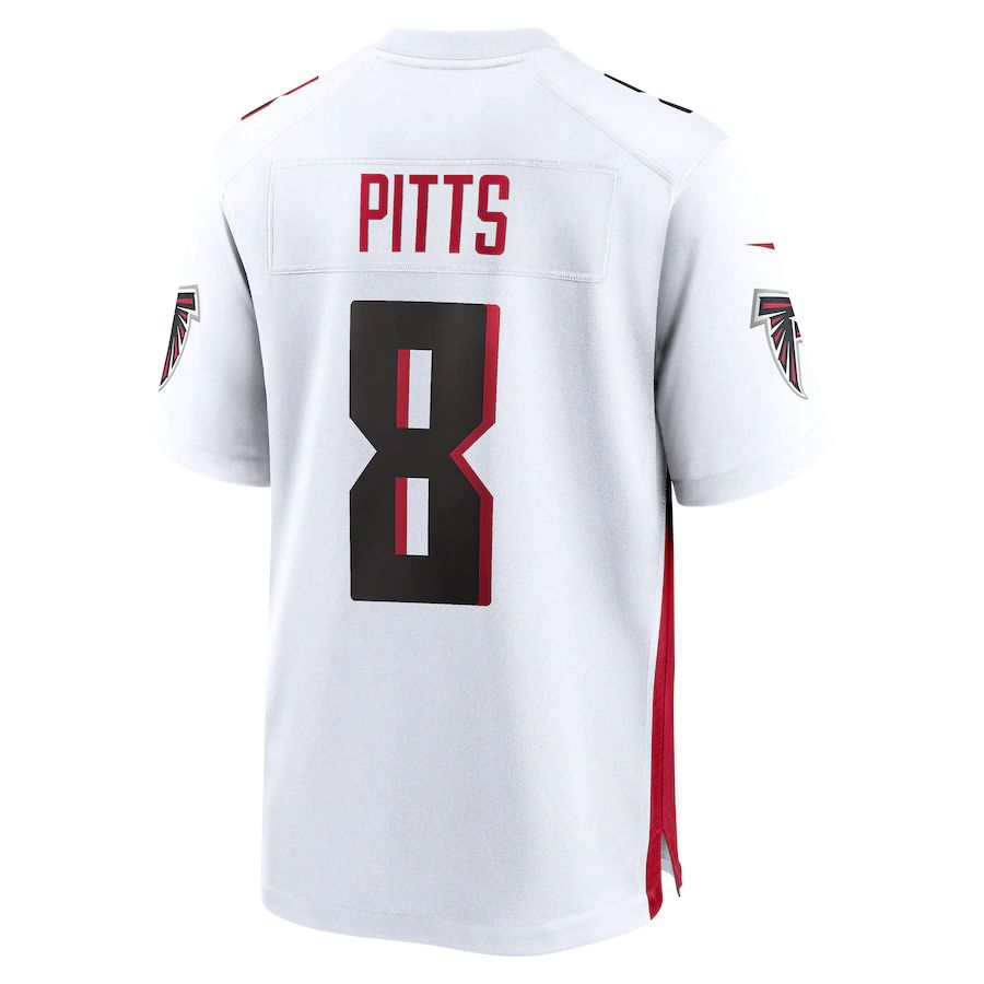 A.Falcons #8 Kyle Pitts White Game Player Jersey Stitched American Football Jerseys