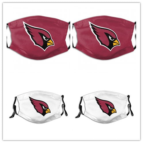 4 Pack Football Personalized Arizona Cardinals Adult Face Mask With Filters PM 2.5