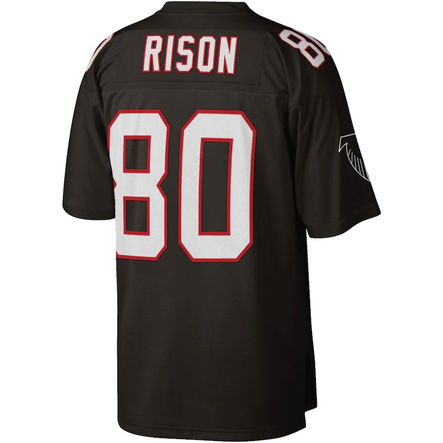 A.Falcons #80 Andre Rison Mitchell & Ness Black Legacy Replica Jersey Stitched American Football Jerseys