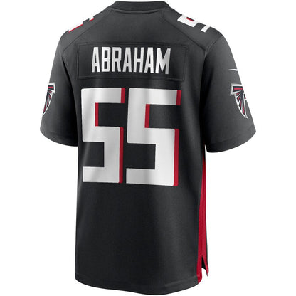 A.Falcons #55 John Abraham Black Game Retired Player Jersey Stitched American Football Jerseys