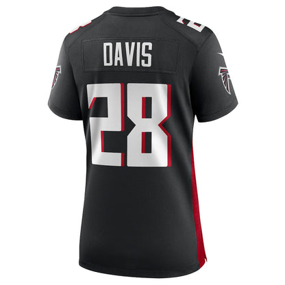 A.Falcons #28 Mike Davis Black Game Player Jersey Stitched American Football Jerseys