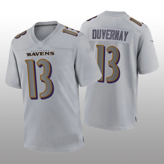 B.Ravens #13 Devin Duvernay Gray Atmosphere Game Jersey Stitched American Football Jerseys