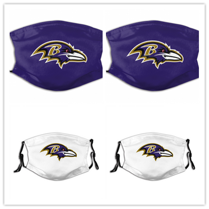 4 Pack Personalized Football Baltimore Ravens Adult Dust Mask With Filters PM 2.5