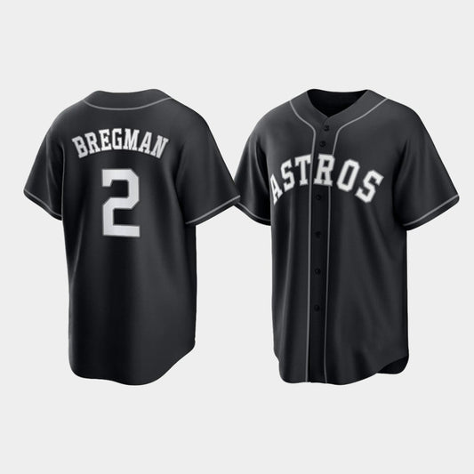 Baseball Houston Astros Alex Bregman 2021 All Black Fashion Jersey