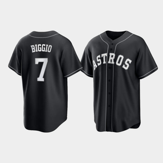 Baseball Houston Astros Craig Biggio 2021 All Black Fashion Jersey