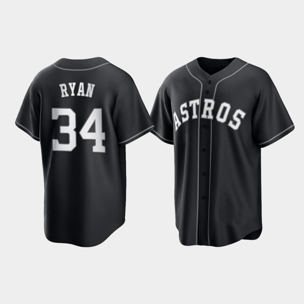 Baseball Houston Astros Nolan Ryan 2021 All Black Fashion Jersey