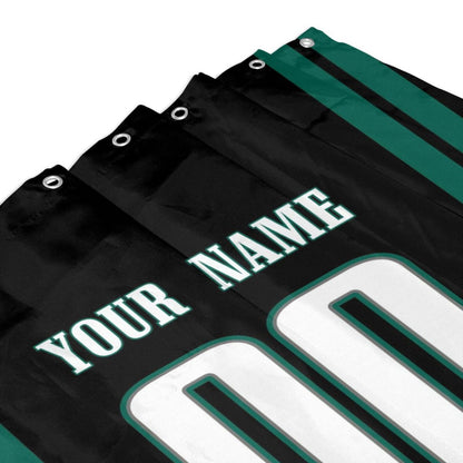 Custom Football Philadelphia Eagles style personalized shower curtain custom design name and number set of 12 shower curtain hooks Rings